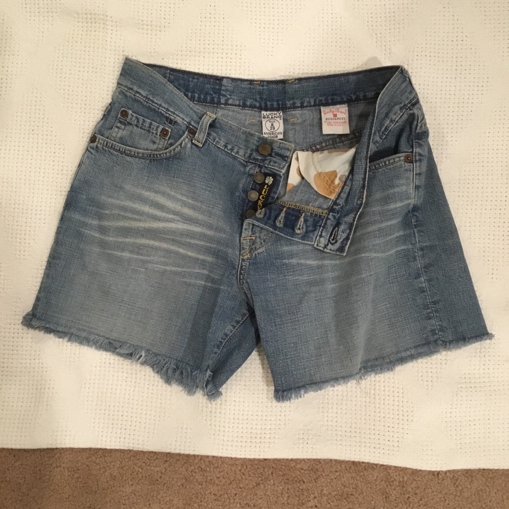 Lucky Brand Blue Jean Shorts with Frayed Hems